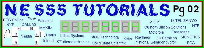 The NE-555 Tutorials and free circuits Page Banner