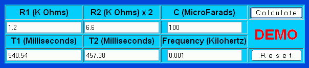 NE555 example of calculator